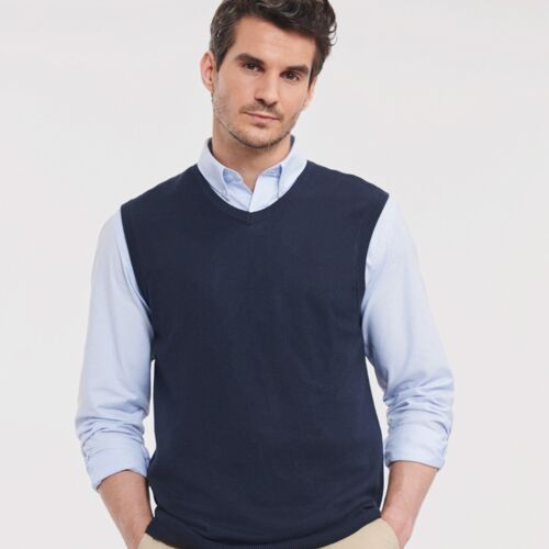 Russell Athletic Collection Sleeveless Cotton Acrylic V Neck Sweater Thumbnail