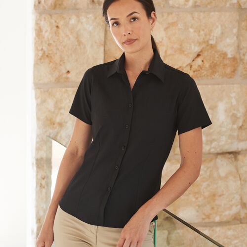 Henbury Ladies Short Sleeve Wicking Shirt Thumbnail