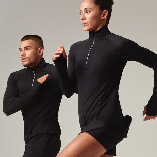 Tombo Long Sleeve Zip Neck Performance Top Thumbnail