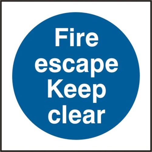 FIRE ESCAPE KEEP CLEAR SAV PK5 100MM X 100MM Thumbnail