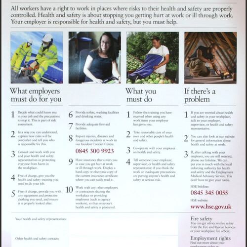 HEALTH & SAFETY LAW POSTER PVC 420MM X 594MM Thumbnail