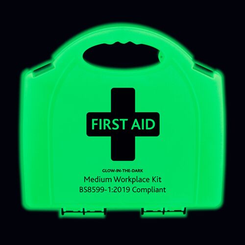 BS8599-1 MEDIUM WORKPLACE GLOW IN THE DARK FIRST AID KIT Each Thumbnail