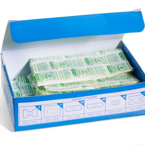 CLICK MEDICAL PLASTERS BLUE METAL DETECTABLE ASSORTED Bx 100 Thumbnail