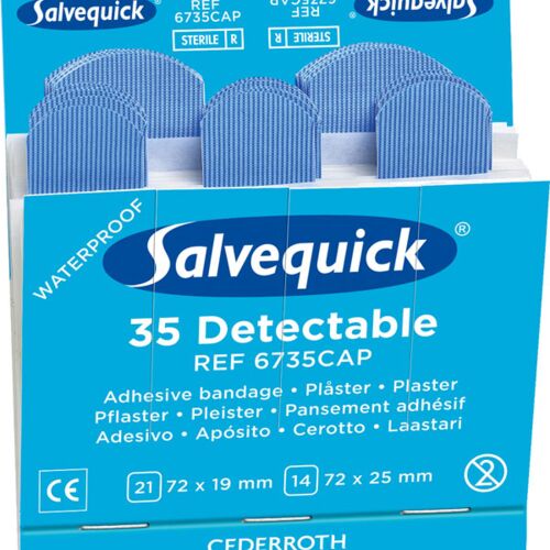 SALVEQUICK BLUE DETECTABLE PLASTERS REFILL Bx 6 Thumbnail