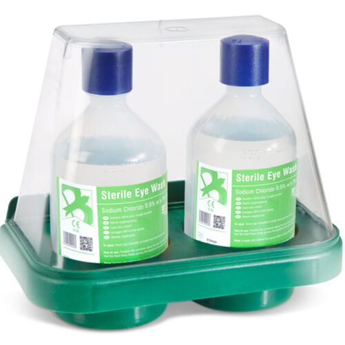 CLICK MEDICAL DOUBLE EYEWASH STAND WITH 2 x 500ml Each Thumbnail